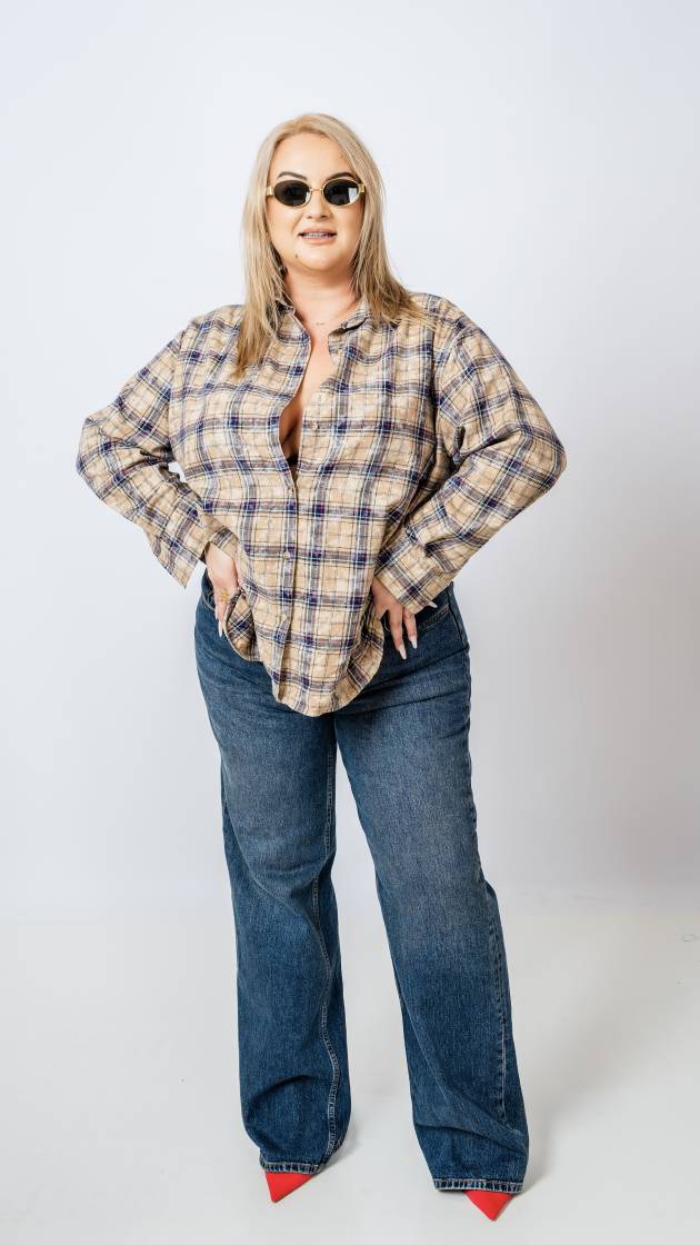 Wide Leg Jeans Curvy Fit - blugi damă wide leg pentru siluete curvy