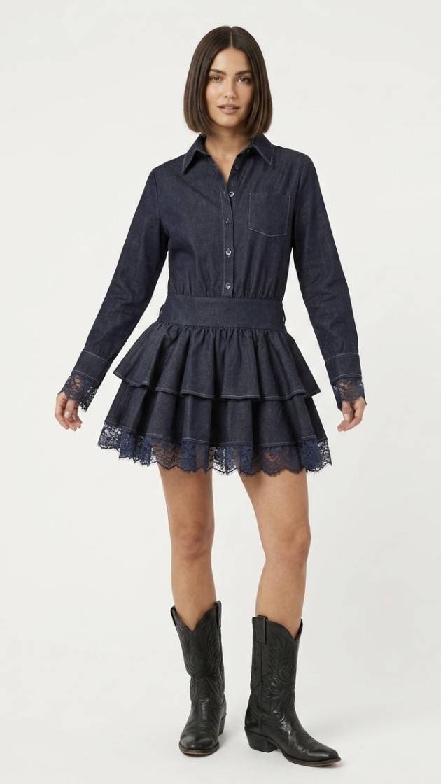 Denim Dress - Structured Feminine Fit